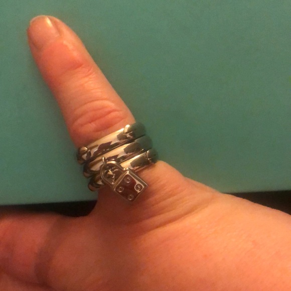 **SOLD**Set of 3 Rings w/ Lock Charm***SOLD** - Picture 6 of 6